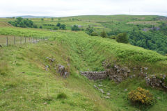 
Tramroad cutting above Pwlldu Quarry looking West, June 2009